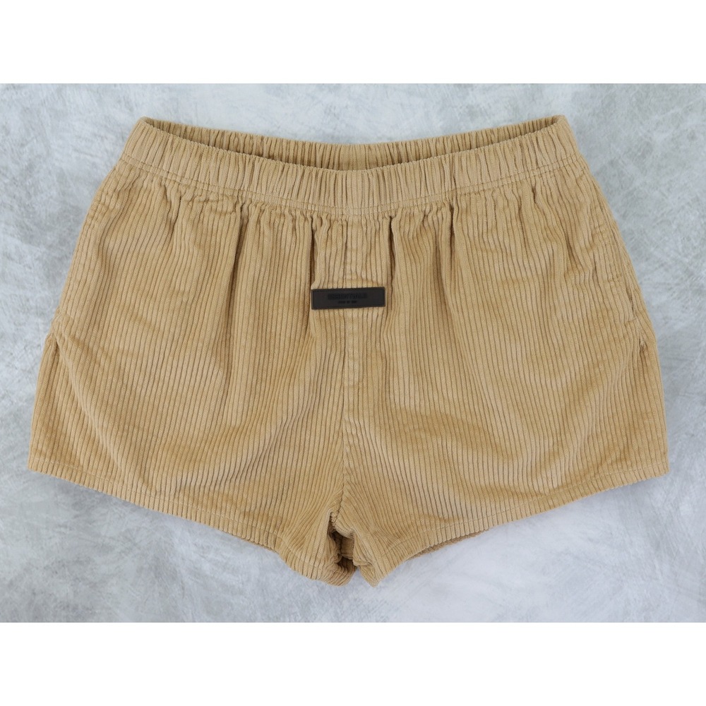 Fear of God Essentials Corduroy Shorts Mens L Tan Khaki Lounge Streetwear